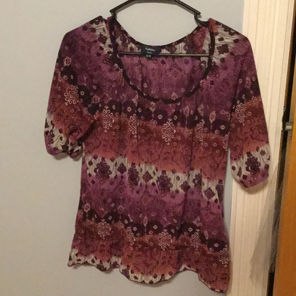 Dark purple/creamy/ maroon purple/ short sleeve